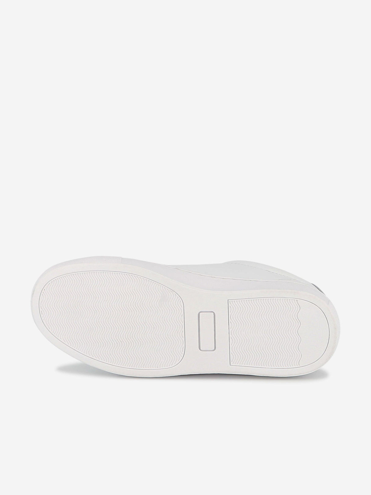 BOSS Boys Leather Logo Trainers in White
