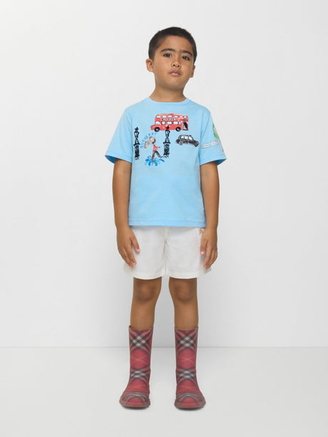 Burberry Boys Cedar London Icons T-Shirt in Blue