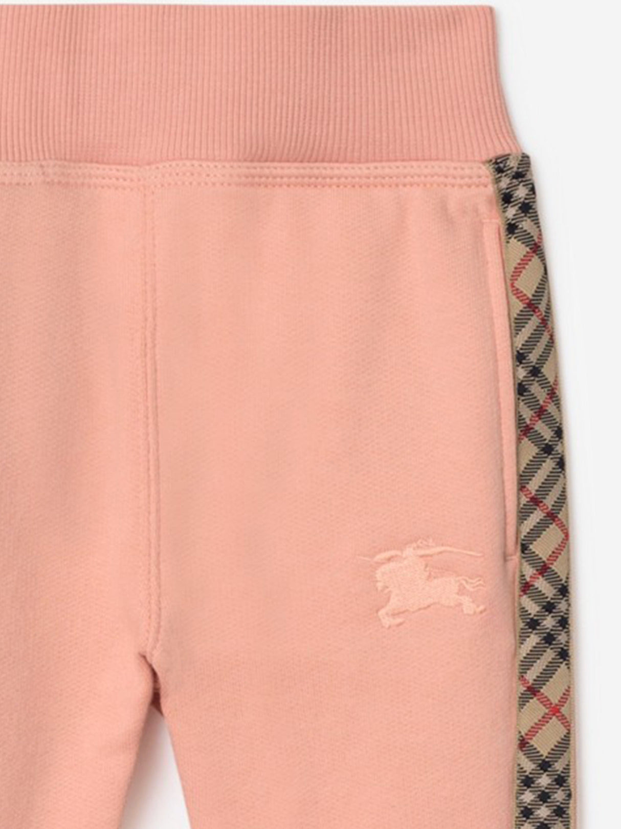 Burberry Baby Girls Mini Jackson Check Tape Joggers in Pink