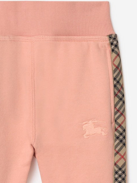 Burberry Baby Girls Mini Jackson Check Tape Joggers in Pink