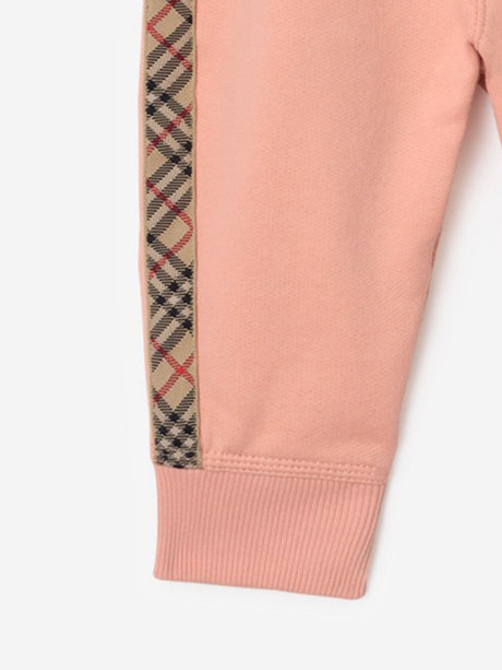 Burberry Baby Girls Mini Jackson Check Tape Joggers in Pink