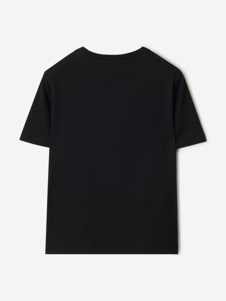 Burberry Boys Cedar Check EKD T-Shirt in Black