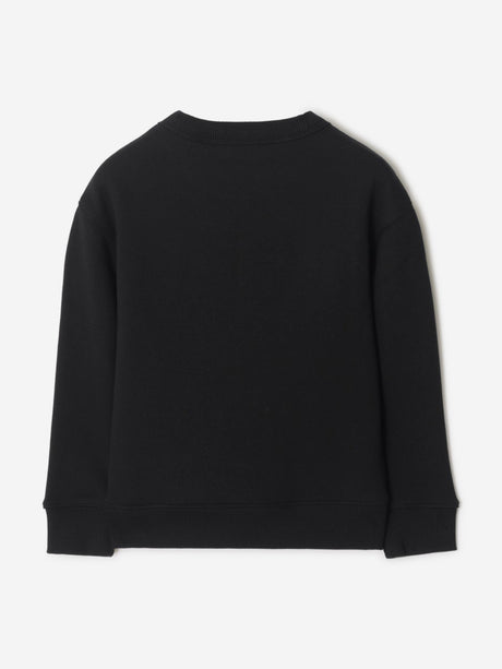 Burberry Boys Mathew EKD Check Cotton Sweatshirt in Black