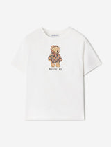 Burberry Kids Cedar Puffer Bear T-Shirt in White