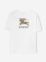 Burberry Boys Cedar Check EKD T-Shirt in White