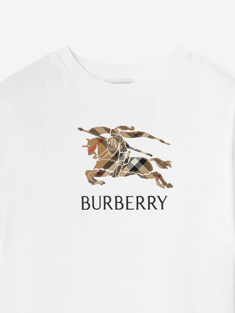 Burberry Boys Cedar Check EKD T-Shirt in White