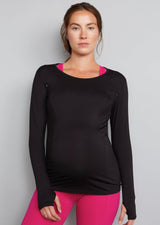 Bamboo Maternity & Breastfeeding Long Sleeved Top - Black