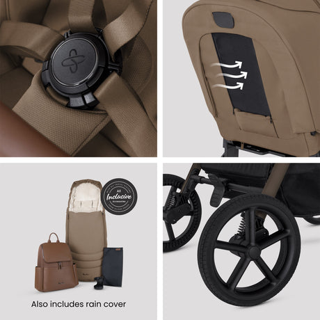 Silver Cross Breez Ultimate 360 Travel System Bundle, Maple