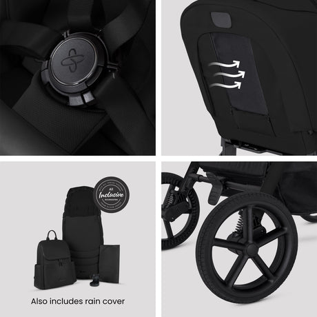 Silver Cross Breez Ultimate 360 Travel System Bundle, Onyx