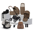 Collection of Silver cross Breez baby stroller and car seat products on a white background