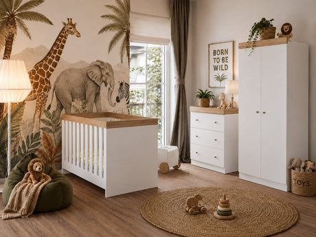 Little Acorns Burlington 3 Piece Bundle - White/Oak