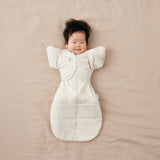 ergoPouch - Organic Short Sleeved Butterfly Sleep Swaddle Cardi - Oatmeal 0.2 TOG