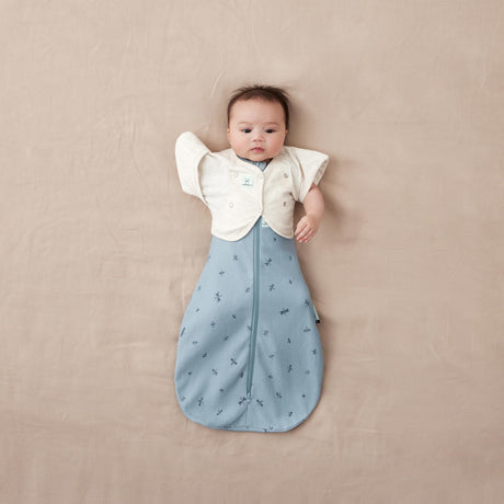 ergoPouch - Organic Short Sleeved Butterfly Sleep Swaddle Cardi - Oatmeal 0.2 TOG