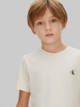 Calvin Klein Boys 2 Pack Monogram Top Set in Beige