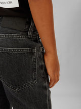 Calvin Klein Boys Straight Optic Washed Jeans in Black