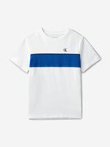 Calvin Klein Boys Panel Colourblock T-Shirt in White