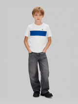 Calvin Klein Boys Panel Colourblock T-Shirt in White