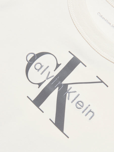 Calvin Klein Boys Light Monologo T-Shirt in Ivory