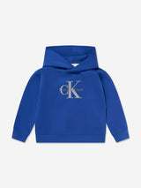 Calvin Klein Boys Light Monologo Hoodie in Blue
