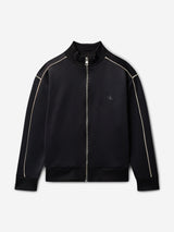 Calvin Klein Boys Piping Zip Up Top in Black