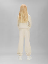 Calvin Klein Girls Cotton Terry Piping Tracksuit in Ivory