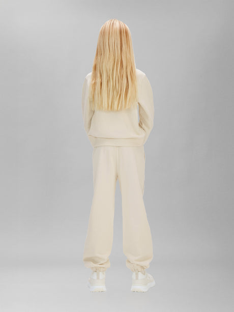 Calvin Klein Girls Cotton Terry Piping Tracksuit in Ivory