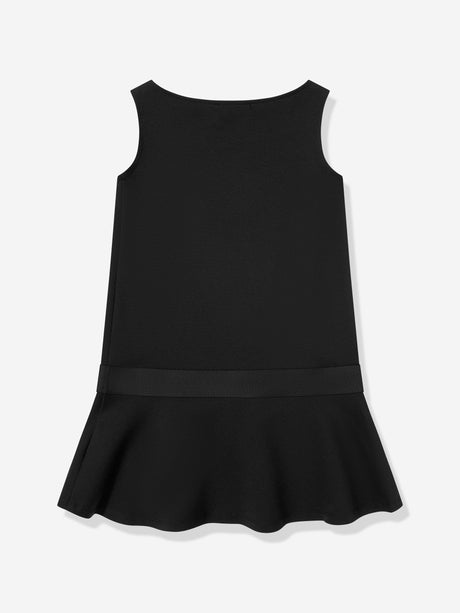 Calvin Klein Girls Logo Tape Punto Dress in Black