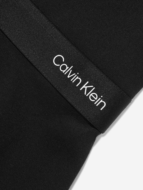 Calvin Klein Girls Logo Tape Punto Dress in Black