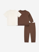 Calvin Klein Baby Monogram Tracksuit Gift Set in Brown