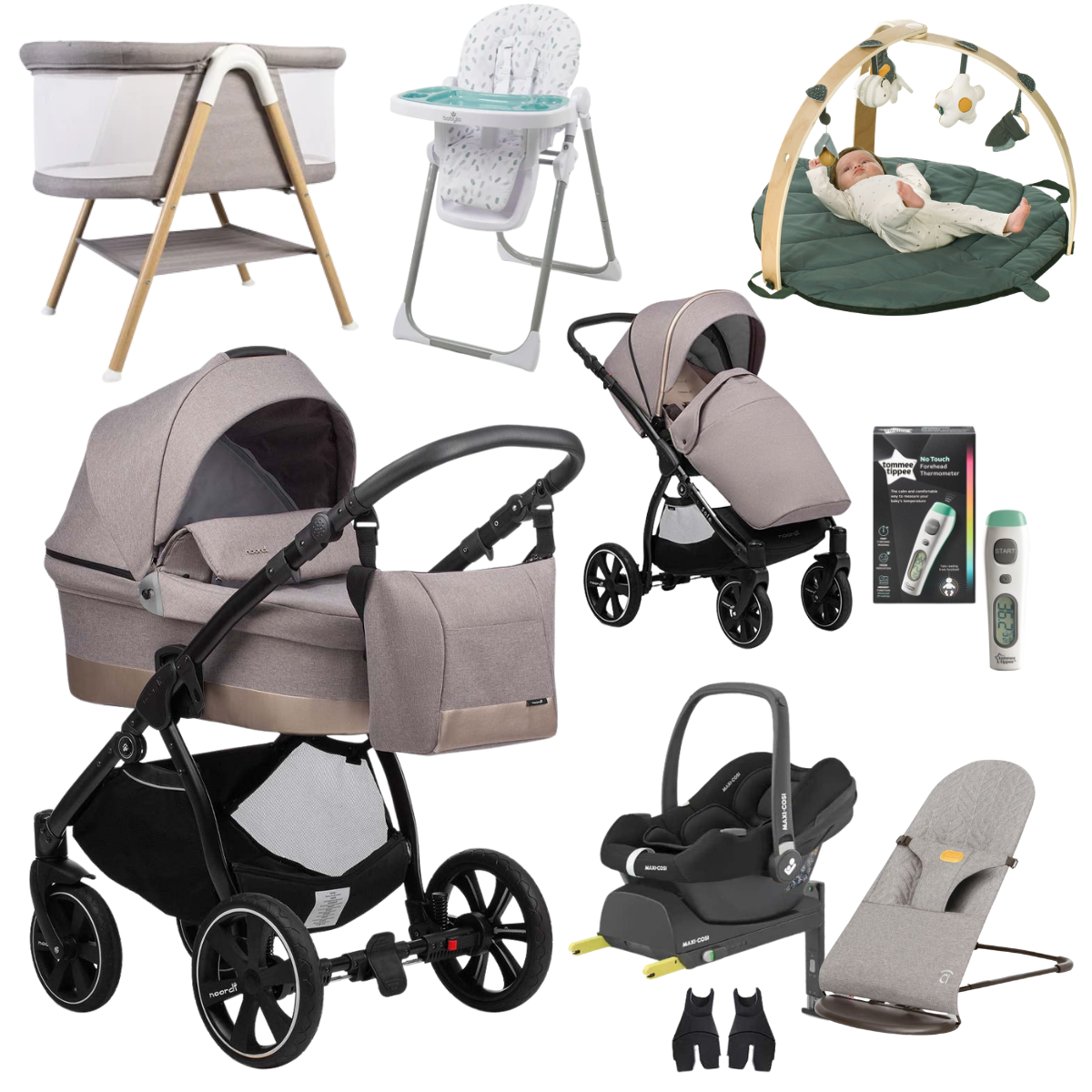 Noordi Sole Go 3in1 + Maxi Cosi Cabriofix + Isofix Base, Essential Bundle