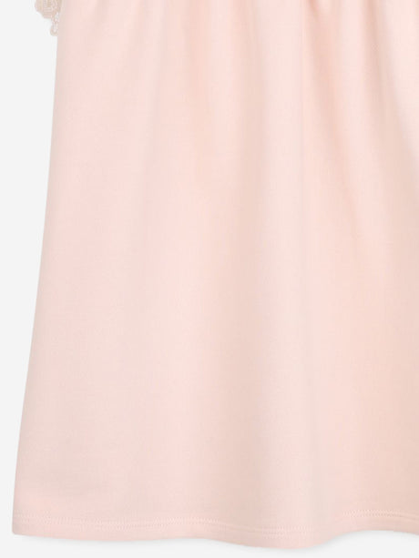 Chloé Girls Embroidered Flutter Sleeve Dress in Pink