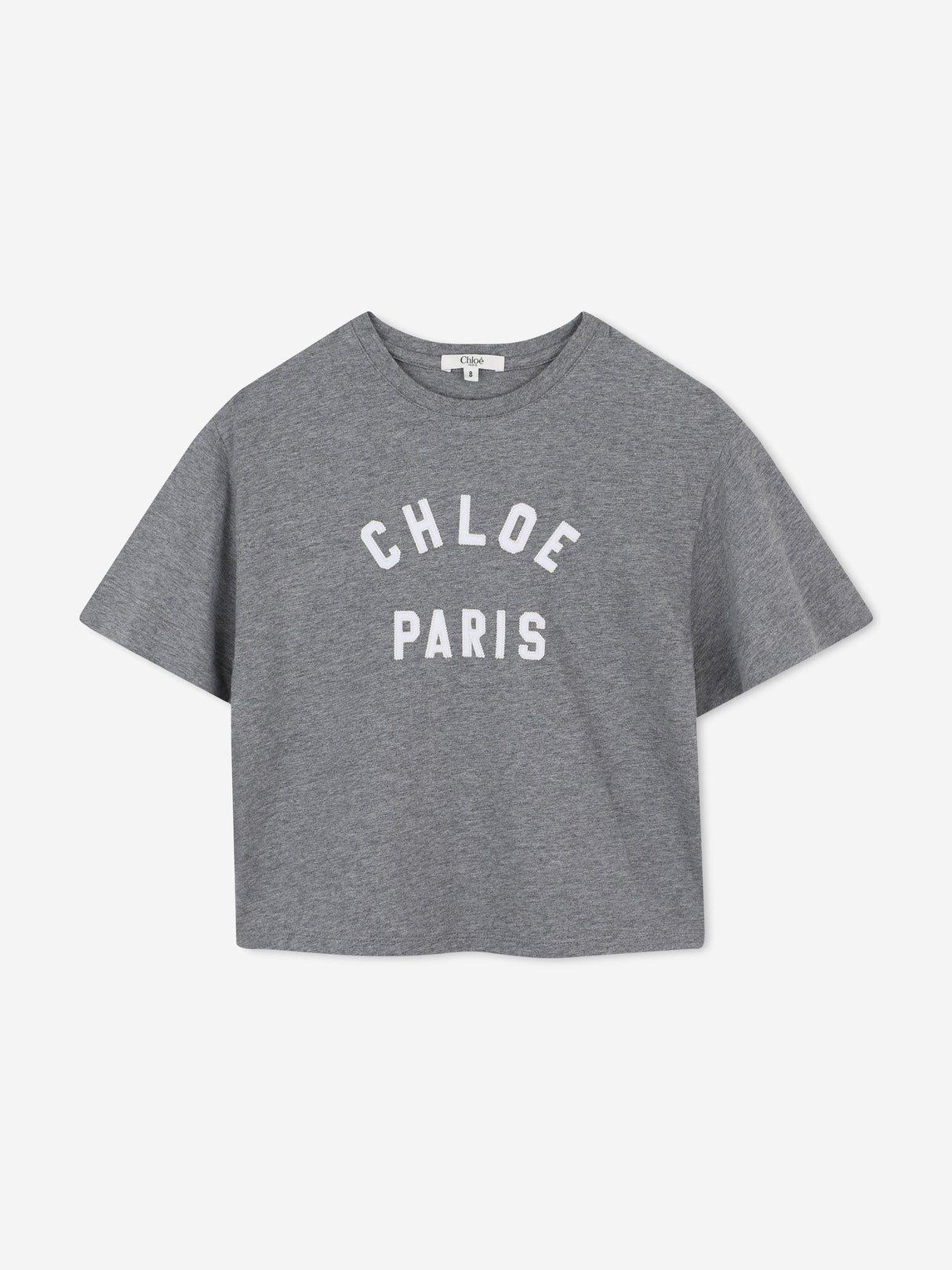 Chloé Girls Applique Logo T-Shirt in Grey