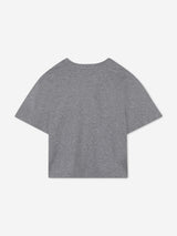 Chloé Girls Applique Logo T-Shirt in Grey