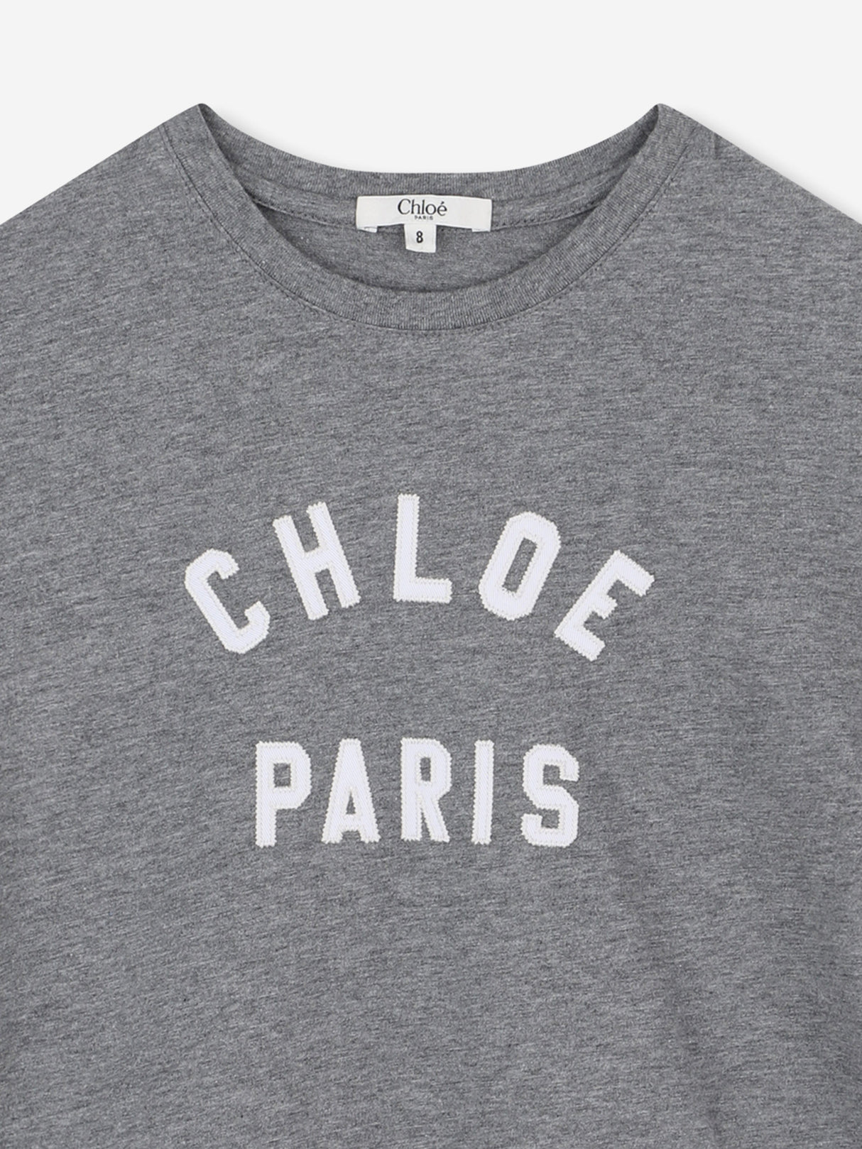Chloé Girls Applique Logo T-Shirt in Grey