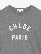 Chloé Girls Applique Logo T-Shirt in Grey