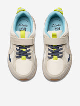 Clarks Boys Selva Hero Trainers in Ivory (Wide Fit)