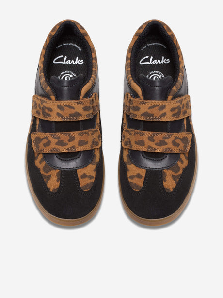 Clarks Girls Disco Vibe Trainers in Brown (Wide Fit)