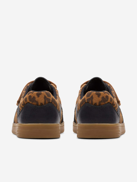 Clarks Girls Disco Vibe Trainers in Brown (Wide Fit)