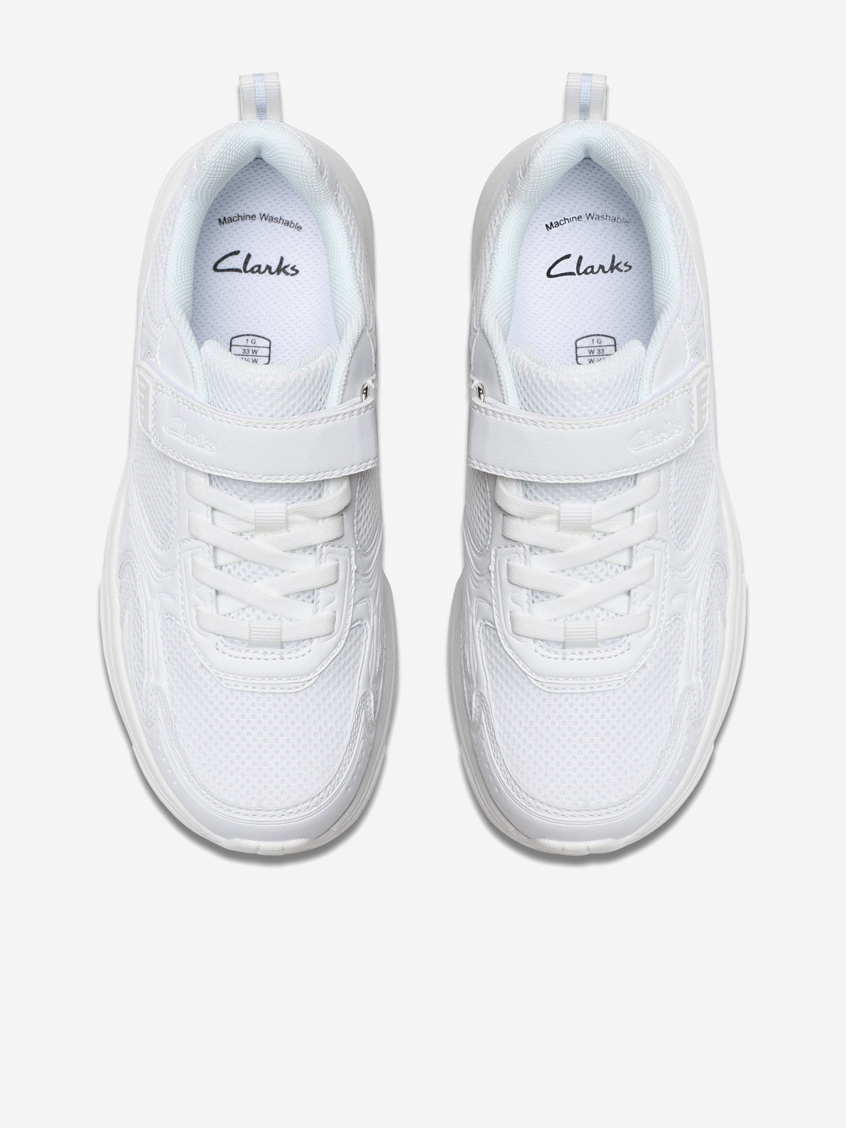 Clarks Kids Crafton Move Trainers in White (Wide Fit)