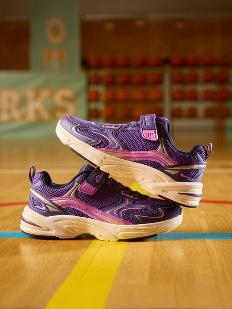 Clarks Girls Crafton Move Trainers in Purple (Wide Fit)
