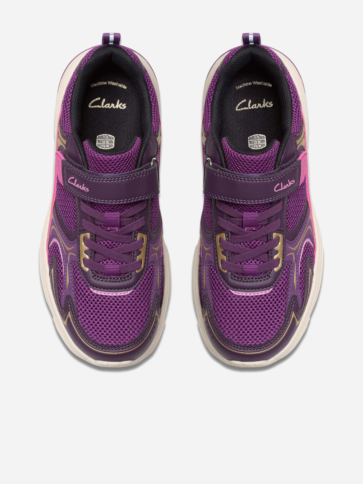 Clarks Girls Crafton Move Trainers in Purple (Wide Fit)