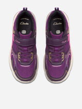 Clarks Girls Crafton Move Trainers in Purple (Wide Fit)