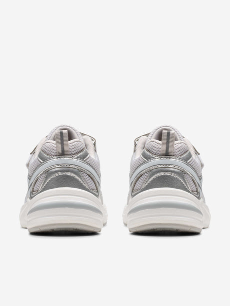 Clarks Girls Crafton Move Trainers in Silver (Wide Fit)
