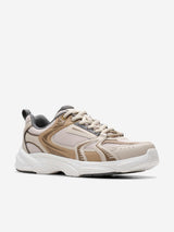 Clarks Kids Crafton Move Trainers in Beige (Wide Fit)