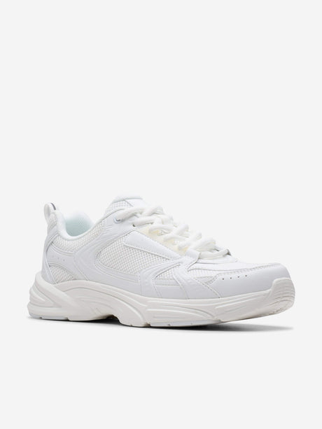 Clarks Kids Crafton Move Trainers in White (Wide Fit)