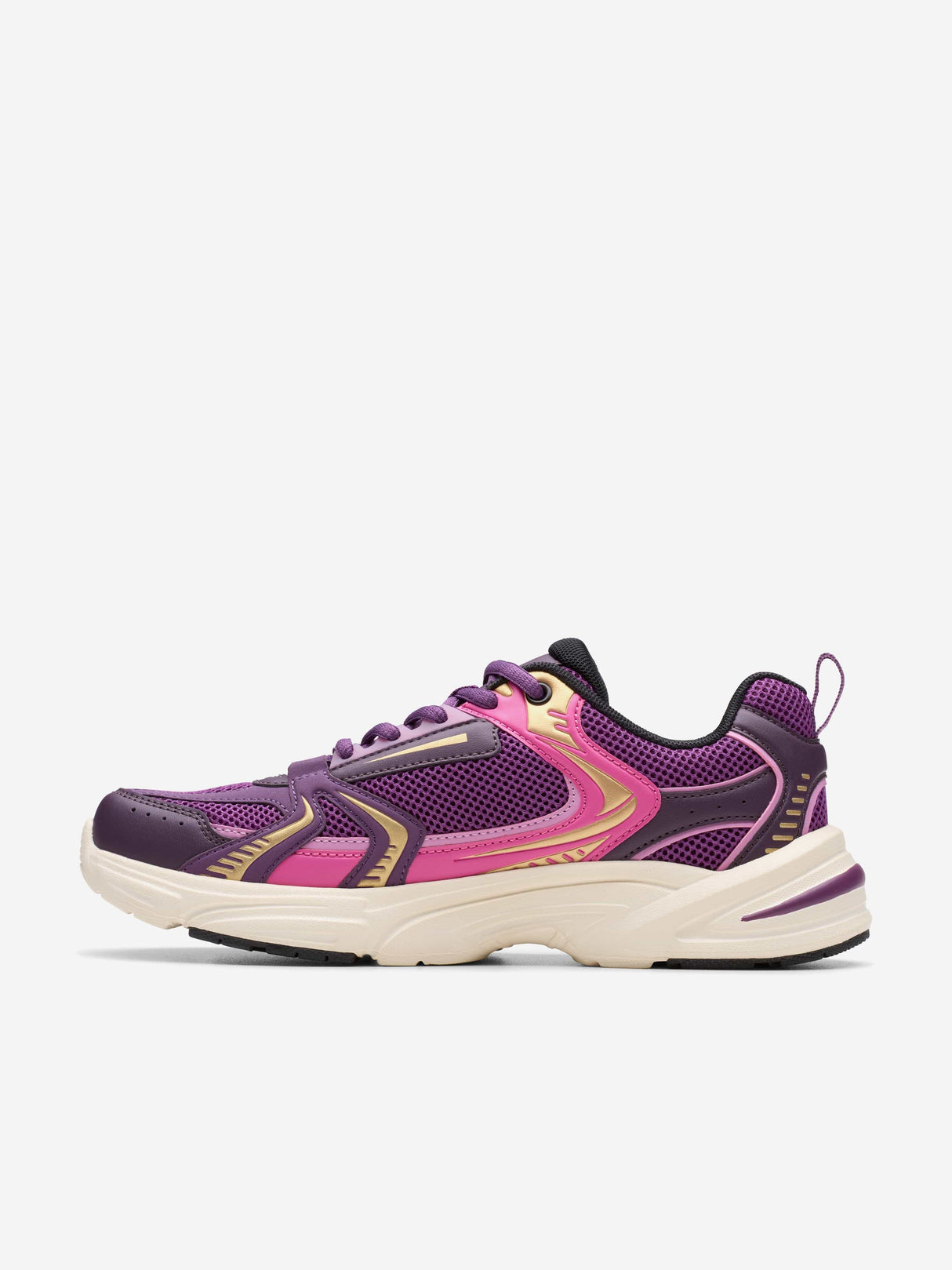 Clarks Girls Crafton Move Trainers in Purple (Wide Fit)