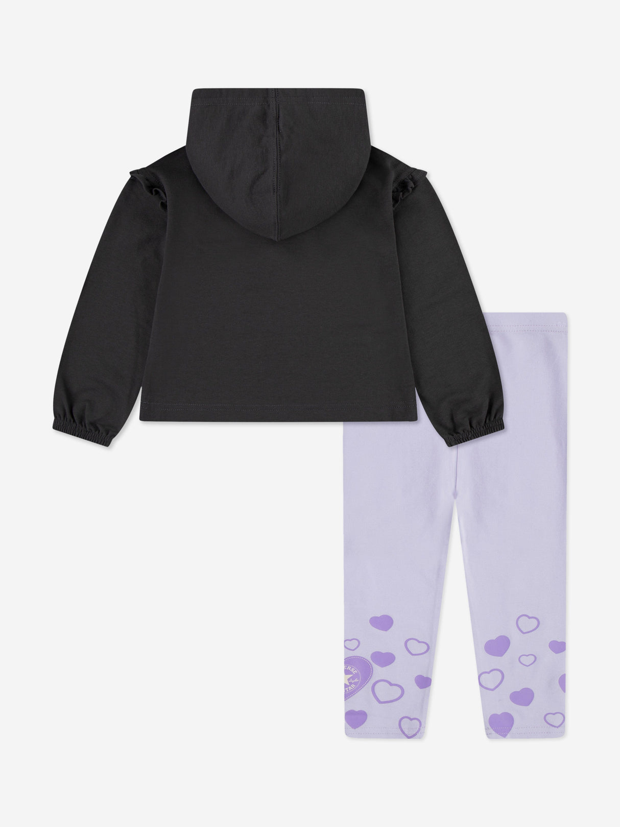 Converse Girls Hoodie and Heart Leggings Set in Grey