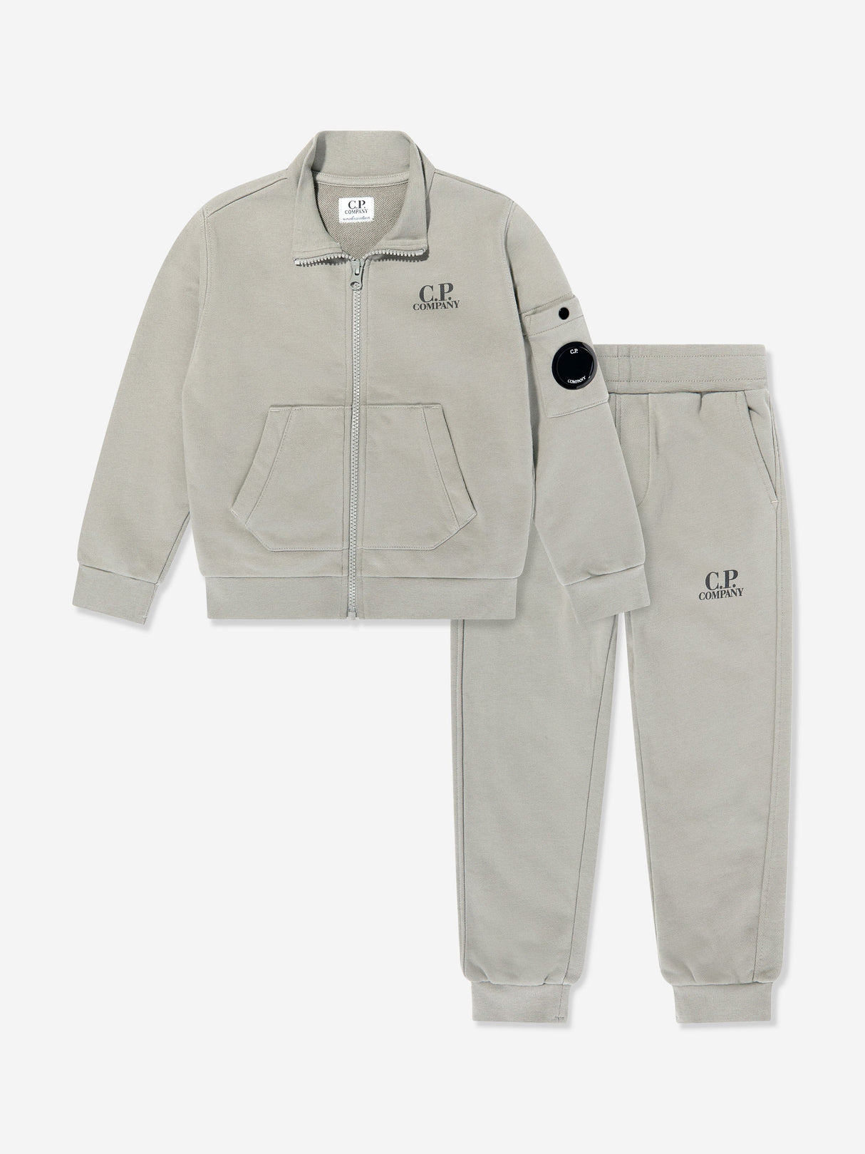 C.P. Company Boys Logo Tracksuit in Grey