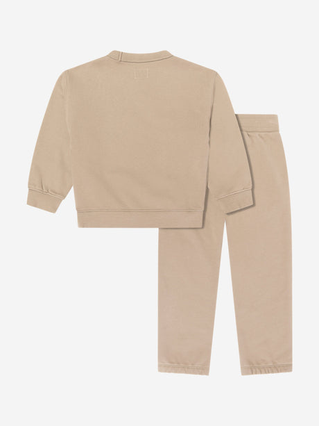 C.P. Company Boys Logo Tracksuit in Beige