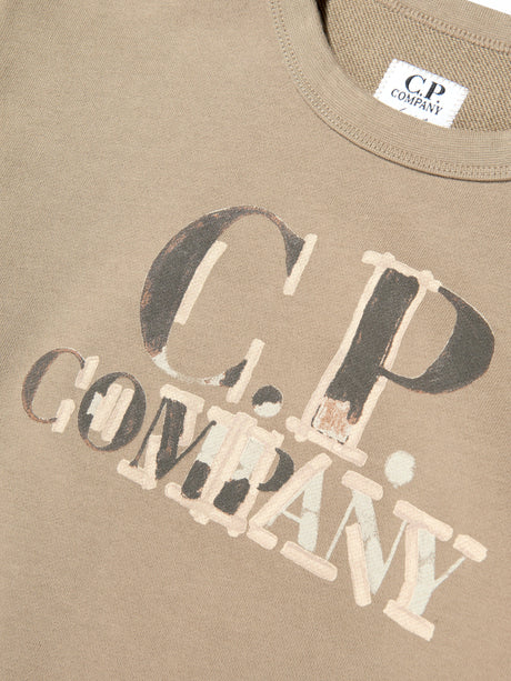 C.P. Company Boys Logo Tracksuit in Beige